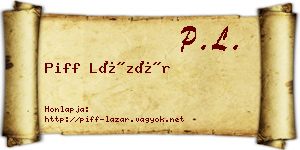 Piff Lázár névjegykártya
